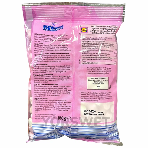 Маршмеллоу міні Belbake Mini Marshmallows Pink & White рожево-білий 180 г (0325) - Фото 4 Маршмеллоу міні Belbake Mini Marshmallows Pink & White рожево-білий 180 г (0325) - зображення 4