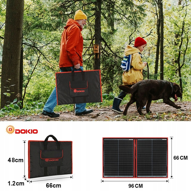 Сонячна панель DOKIO FSP-110M 110W складна з LCD-контролером - зображення 3
