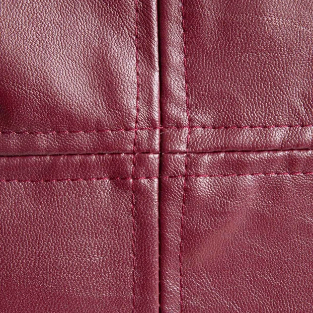 Poszewka Homla Irvine z ekoskóry bordowa 45x45 cm (5906496749179) - obraz 2