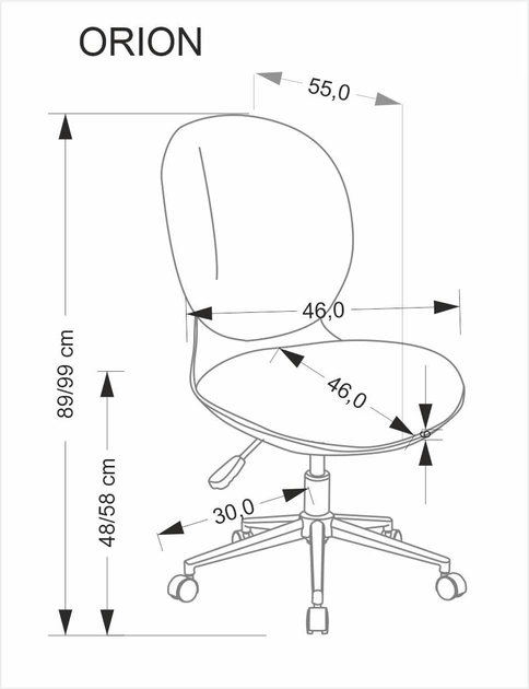 Fotel dziecięcy do biurka Halmar ORION Czarno-popielaty (5905248135796) - obraz 11