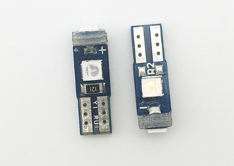 Світлодіодна автолампа T5 3030 3SMD — Насичений зелений колір 1шт - зображення 3