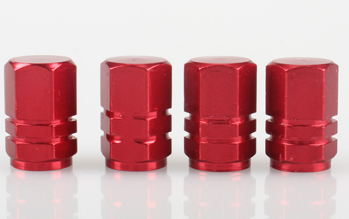 Ковпачки на ніпель Hexagon Red – Стильний тюнінг для вашого авто (комплект 4 шт.) Червоний колір - зображення 4