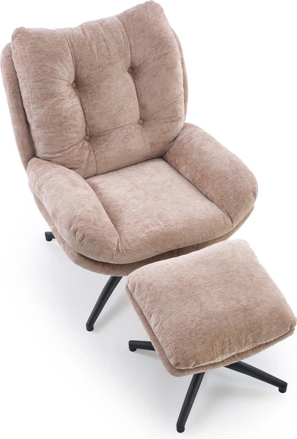 Крісло для відпочинку Halmar PESTO з підставкою для ніг та функцією люльки Бежеве (5905248135734) - зображення 2