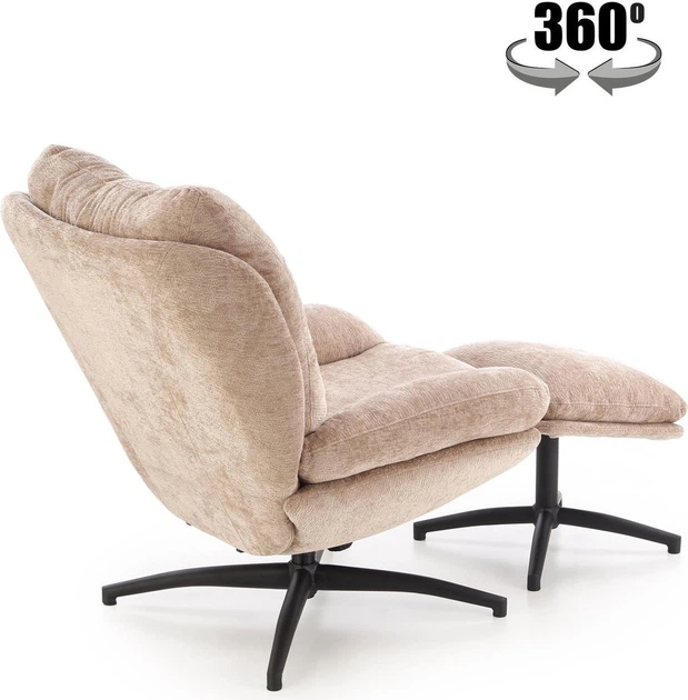 Крісло для відпочинку Halmar PESTO з підставкою для ніг та функцією люльки Бежеве (5905248135734) - зображення 5