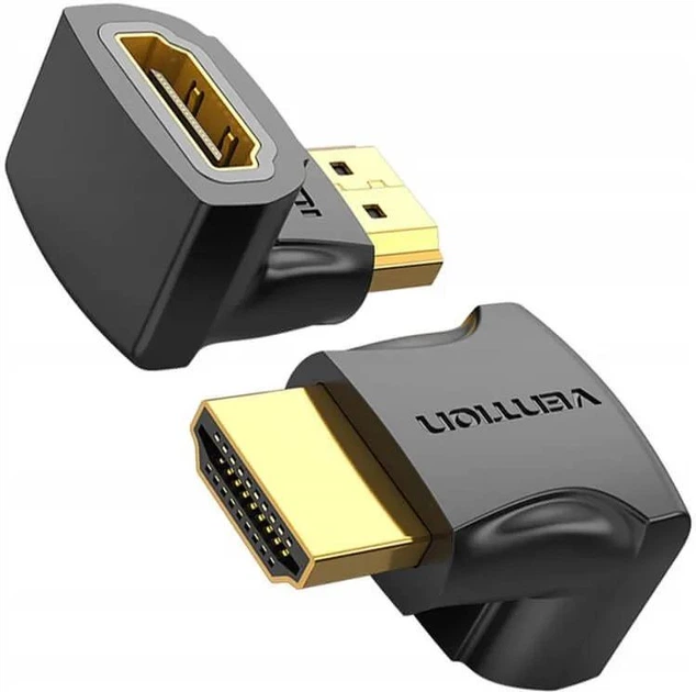 Перехідник Vention HDMI Male to HDMI Female 90° Black (AIOB0-2) 2 штуки - Фото 1 Перехідник Vention HDMI Male to HDMI Female 90° Black (AIOB0-2) 2 штуки - зображення 1