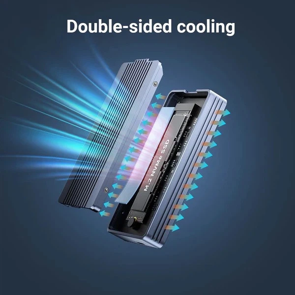 Зовнішній корпус Acasis TBU405Air для M.2 NVMe SSD, Thunderbolt 4/3/USB4, до 40 Гбіт/с (Сірий) - зображення 11