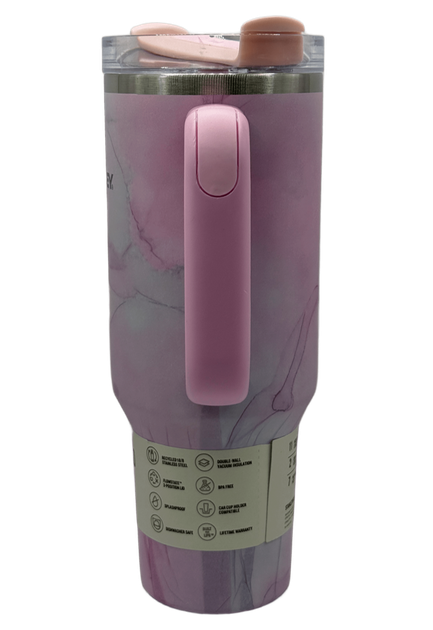 Термос термочашка Stanley Quencher H2.0 Tumbler Marble Pink 1,18 л з нержавіючої сталі KT7001919 - зображення 4