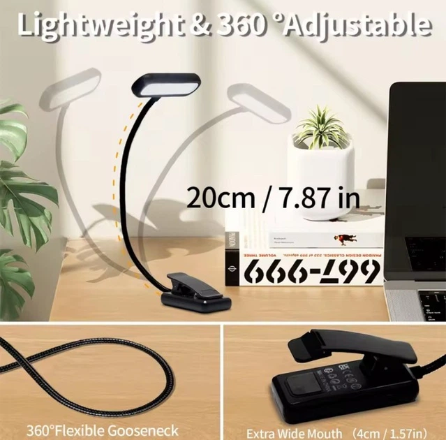 Лампа для чтения книг, BookLight, 12 Led, черная - изображение 5