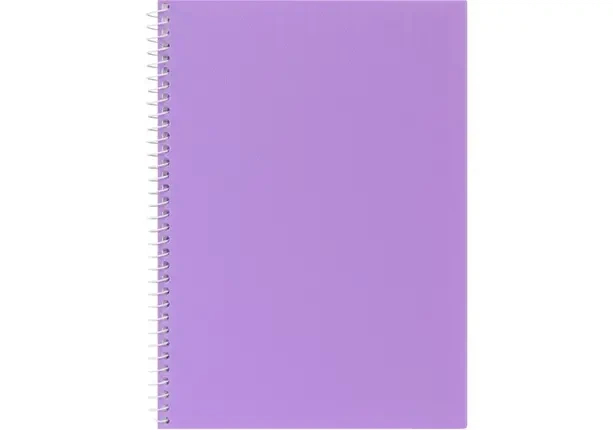 Блокнот А5, пластикова обкладинка (фактура тканина), бічна спіраль, 80 арк., клітинка, асорті пастел (E20307) - изображение 2