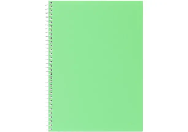 Блокнот А5, пластикова обкладинка (фактура тканина), бічна спіраль, 80 арк., клітинка, асорті пастел (E20307) - изображение 4