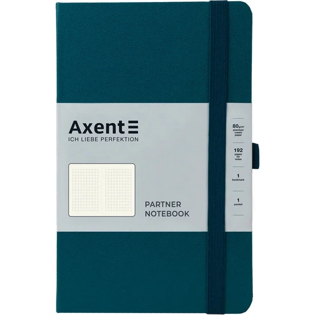 Тетрадь офісна Axent Partner 125х195 96 арк. клітинка тверда палітурка малахіт (8201-31-A) - Фото 1 Тетрадь офісна Axent Partner 125х195 96 арк. клітинка тверда палітурка малахіт (8201-31-A) - зображення 1