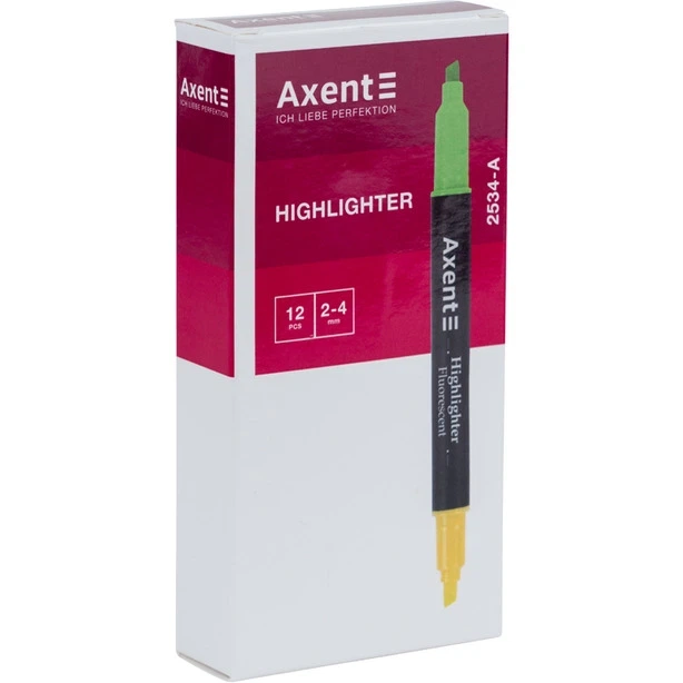 Маркер текстовий Axent Highlighter Dual рожевий - жовтий 2-4 мм клиноподібний (2534-10-А) - изображение 2