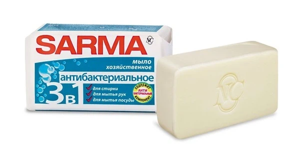 Мило господарське SARMA з антибактеріальним ефектом 125 г (11148) - Фото 1 Мило господарське SARMA з антибактеріальним ефектом 125 г (11148) - изображение 1