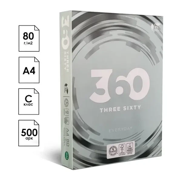 Папір офісний 360 Everyday А4 80г/м2 клас C 500 арк. (1.195) - зображення 2