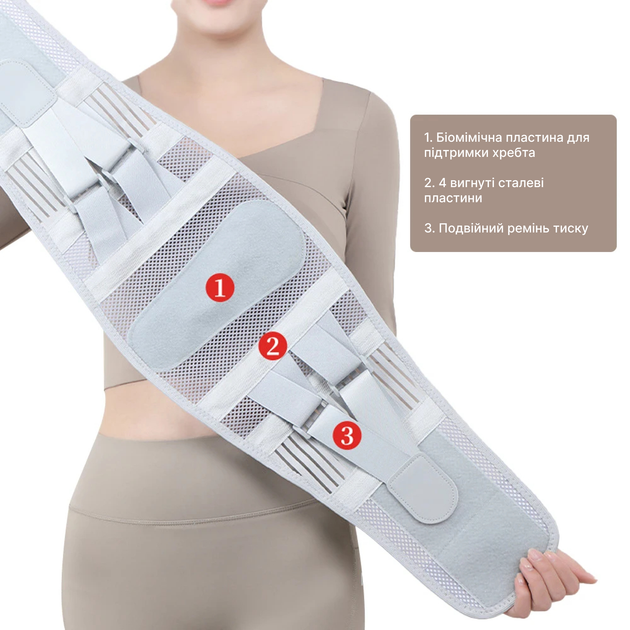 Ортез для спини та поперекового відділу хребта з 5 фіксаторами BraceTop XL - зображення 5