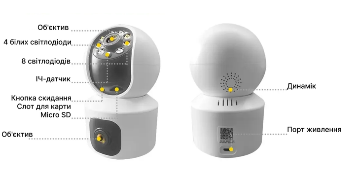 IP-камера Tuya 4MP WiFi с двумя объективами и цветным ночным видением - изображение 4