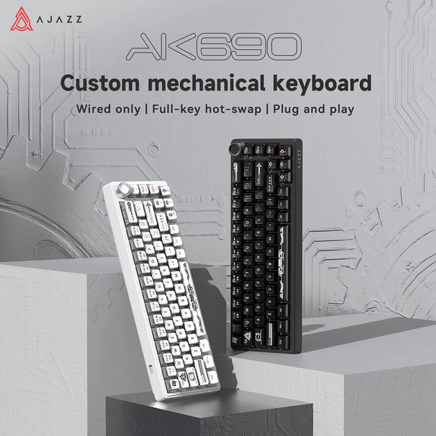 Игровая механическая проводная клавиатура Ajazz Ak690 / 68 клавиш