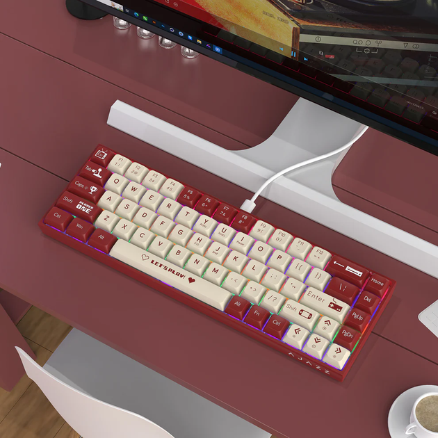 Механическая проводная клавиатура AJAZZ AK680 / Hot-Swap / Red Switch / Red - изображение 6