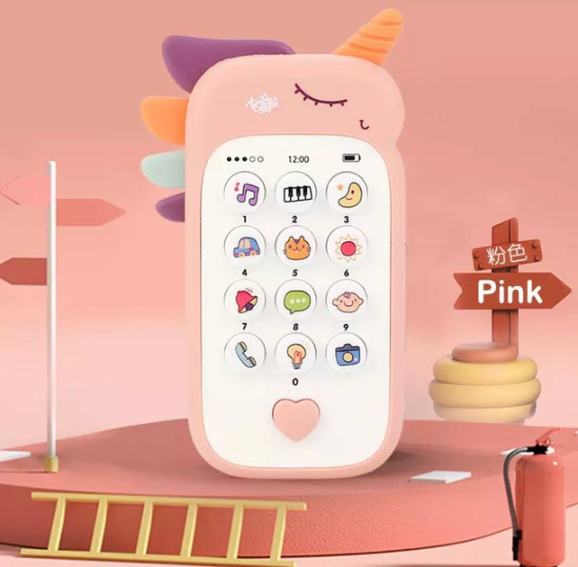 Дитяча розвиваюча іграшка- телефон "Єдиноріжка" WToys 90313 UA Рожевий, українська озвучка - изображение 2