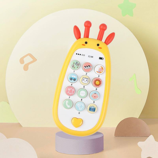 Дитяча розвиваюча іграшка - телефон WToys 72161 "Жирафка" помаранчевий Українська озвучка - зображення 2