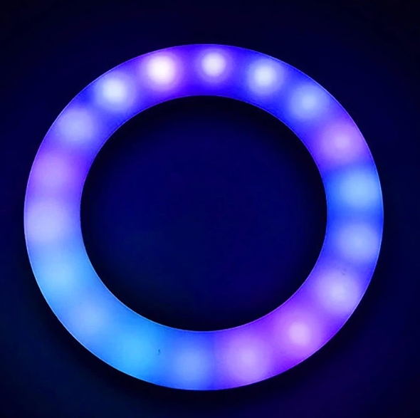 Подсветка под блюдце кальянная LED 16 см маленькая пластиковая на 6 ярких RGB диодов 16 цветов + регулировка яркости и режимов свечения - изображение 12