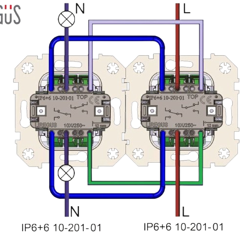 Перемикач Liregus 502128877 Epsilon 2 кнопки Шампанський (4770025966419) - зображення 5