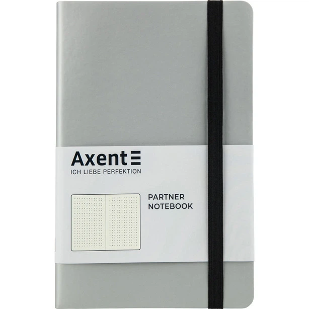Зошит офісний Axent Partner Soft 125х195 96 арк. крапка тверда палітурка срібляста (8312-34-A) - Фото 1 Зошит офісний Axent Partner Soft 125х195 96 арк. крапка тверда палітурка срібляста (8312-34-A) - изображение 1