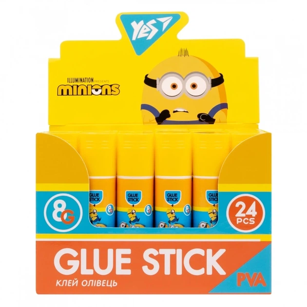 Клей-олівець YES Minions 8г PVA (320285) - изображение 2
