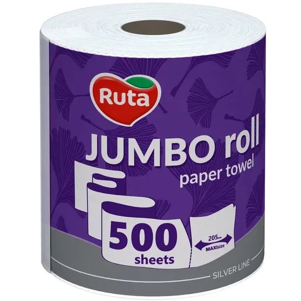 Рушники паперові Ruta Jumbo Roll 2-шарові 500 відривів (895503) - Фото 1 Рушники паперові Ruta Jumbo Roll 2-шарові 500 відривів (895503) - изображение 1