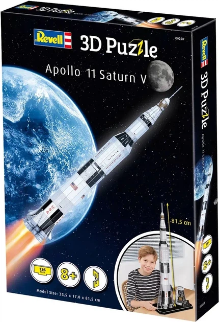 Пазл 3D Revell Apollo 11 Saturn V 136 деталей (4009803002507) - зображення 6