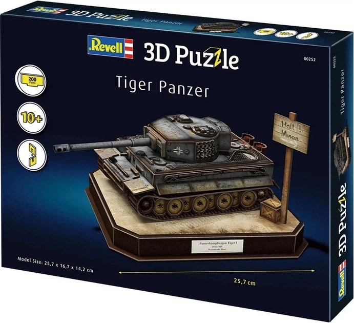 Пазл 3D Revell TIGER I - German Tank 200 деталей (4009803002521) - зображення 5