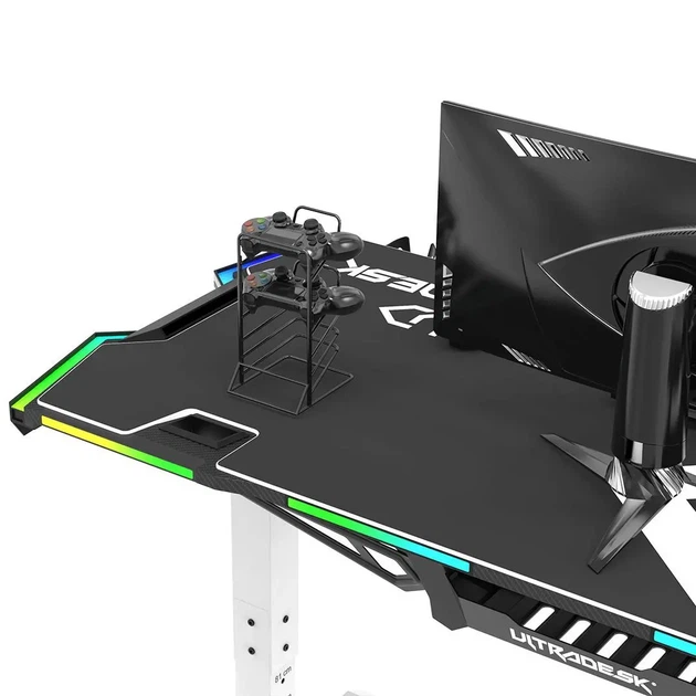 Геймерський ігровий стіл ULTRADESK Force White - изображение 7