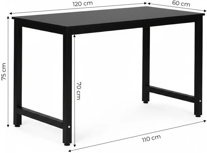 Biurko komputerowe ModernHome by Multistore szkolne 120 x 60 cm TH-RD-5 Czarne (5905817011162) - obraz 6