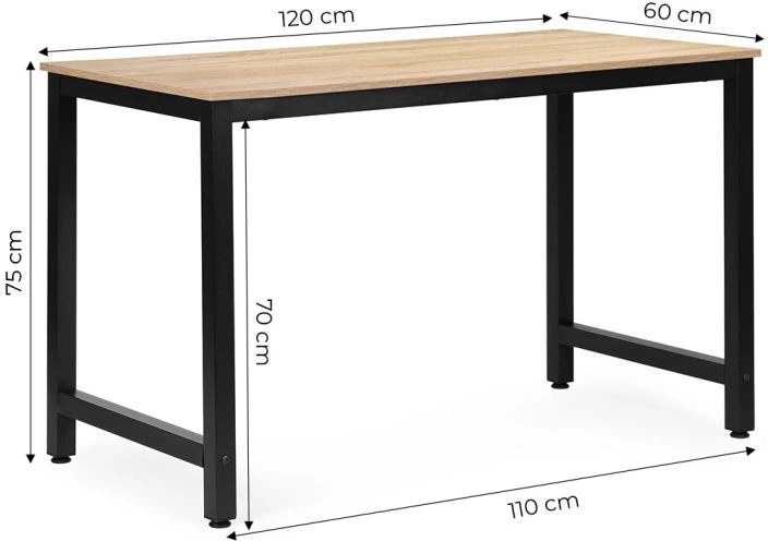Biurko komputerowe ModernHome by Multistore szkolne 120 x 60 cm TH-RD-6-16 Jasny dąb (5905817011179) - obraz 6