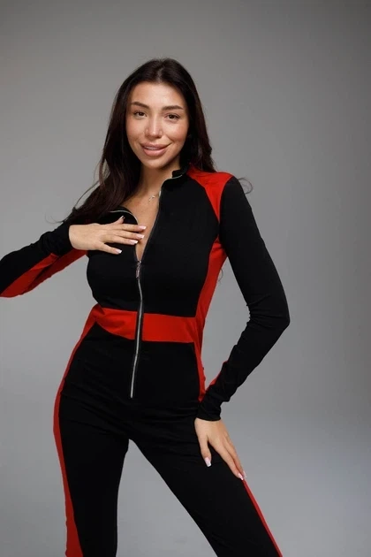 Женская пижама пожама SweetJama Desire Stripe с карманом на попе М черная - Фото 5 Женская пижама пожама SweetJama Desire Stripe с карманом на попе М черная - изображение 5