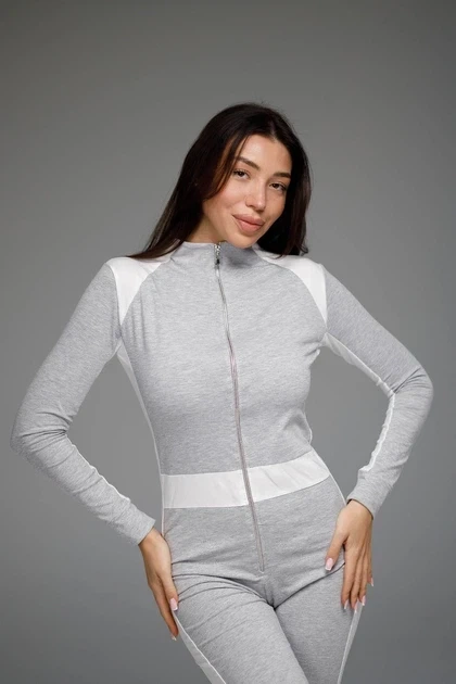 Жіноча піжама жакет SweetJama Desire Stripe з кишенею на попі М сіра - Фото 5 Жіноча піжама жакет SweetJama Desire Stripe з кишенею на попі М сіра - зображення 5