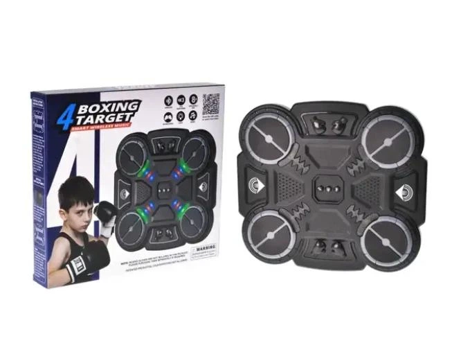 Интерактивный настенный тренажер для бокса Boxing Target Smart Bluetooth 4 секции с LED-дисплеем подсветкой и перчатками Черный - изображение 2