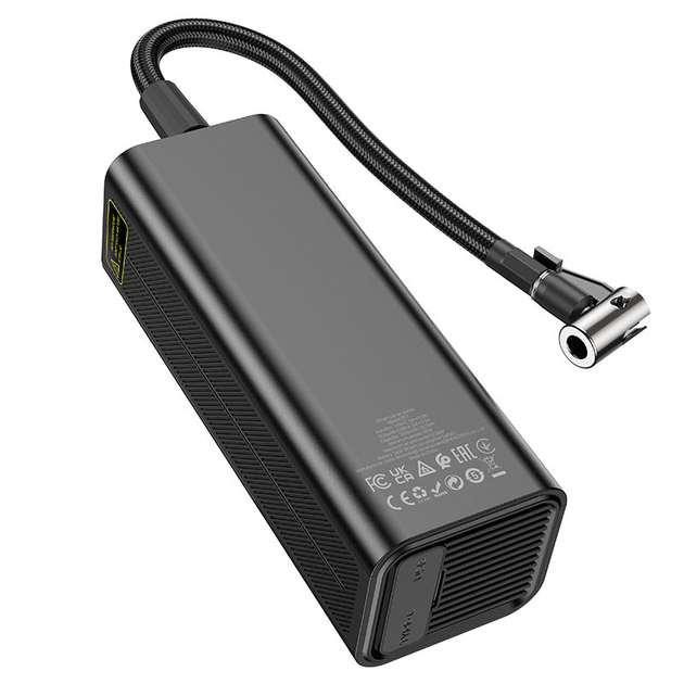 Автомобильный насос HOCO ZP7 Maddy portable smart air pump (5000mAh) Black - изображение 4