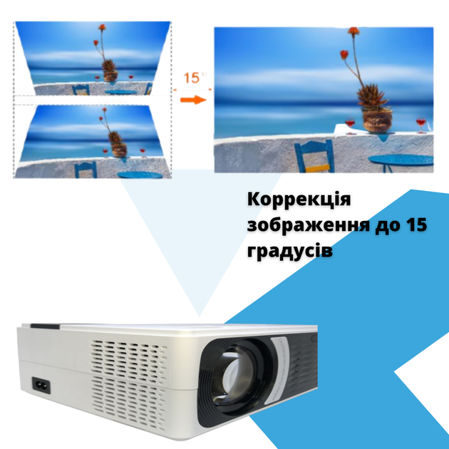 Портативний проектор XPRO PANOPLUS 3XL 2 021 з WiFi функцією Screen Mirroring (4000 lumen) для будинку, офісу, та проведення презентацій - зображення 5