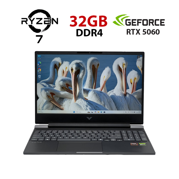 Игровой ноутбук Б-класс HP Victus 15-fb3001nr / 15.6" (1920x1080 ) IPS / AMD Ryzen Al 7 350 (8 (16) ядер по 2.0 - 5.0 GHz) / 32 GB DDR5 / 960 GB SSD / nVidia GeForce RTX 5060, 8 GB GDDR7, 128-bit / WebCam б/у - Фото 1 Игровой ноутбук Б-класс HP Victus 15-fb3001nr / 15.6" (1920x1080 ) IPS / AMD Ryzen Al 7 350 (8 (16) ядер по 2.0 - 5.0 GHz) / 32 GB DDR5 / 960 GB SSD / nVidia GeForce RTX 5060, 8 GB GDDR7, 128-bit / WebCam б/у - изображение 1