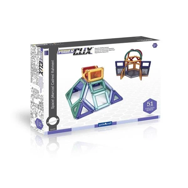 Магнітний конструктор Guidecraft PowerClix Explorer Архітектура, 52 деталі (G9472) - изображение 7