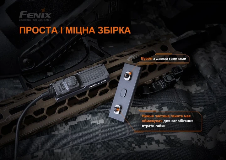 Кріплення на зброю для виносної кнопки Fenix ALG-06 - Фото 6 Кріплення на зброю для виносної кнопки Fenix ALG-06 - изображение 6