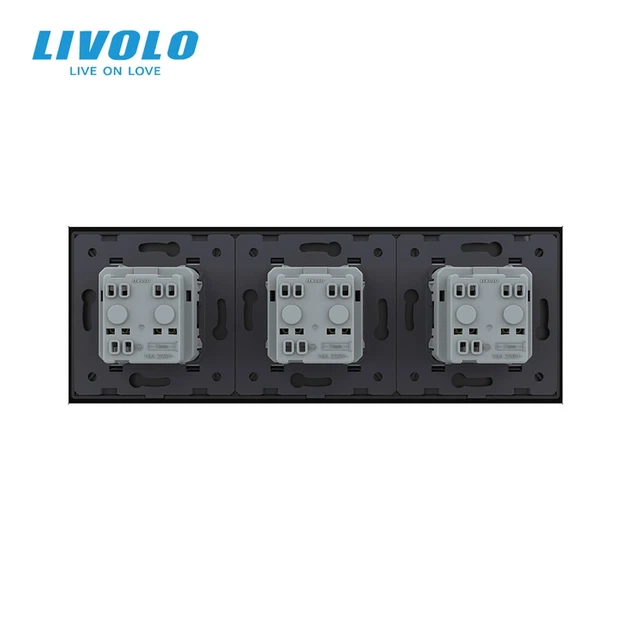 Потрійна електрична розетка з заземленням LIVOLO, чорна, скляна рамка, шторки, 250В 16А (VL-C7C3EU-12) (VL-C7FCTC16A-6BP) - Фото 5 Потрійна електрична розетка з заземленням LIVOLO, чорна, скляна рамка, шторки, 250В 16А (VL-C7C3EU-12) (VL-C7FCTC16A-6BP) - зображення 5