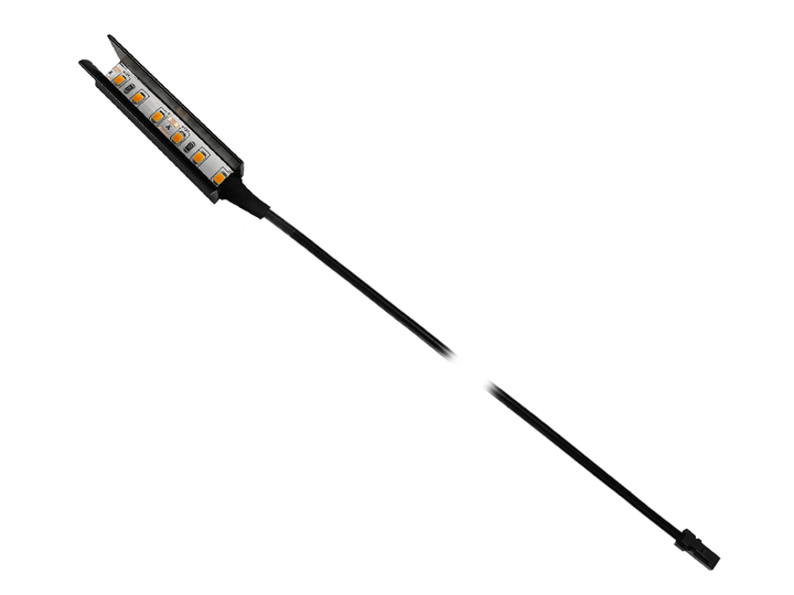 Клипса LEDUA черная светодиодная алюминиевая для подсветки стеклянных полок 12V 0.24w желтый свет, черный провод - Фото 2 Клипса LEDUA черная светодиодная алюминиевая для подсветки стеклянных полок 12V 0.24w желтый свет, черный провод - изображение 2