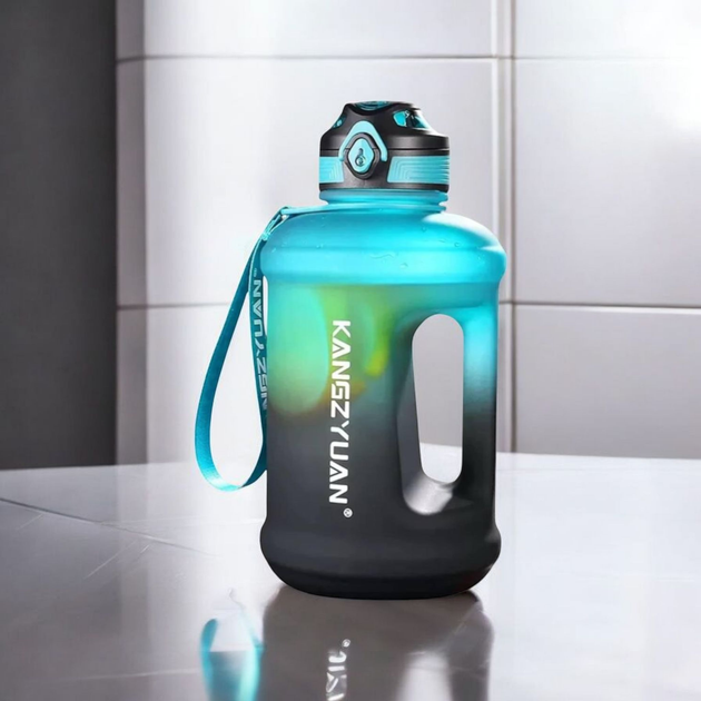 Еко-пляшка KANGZYUAN 2500 мл (2.5 л) — Синя Tritan BPA-free, ударостійка, спортивна з ручкою та ремінцем - Фото 8 Еко-пляшка KANGZYUAN 2500 мл (2.5 л) — Синя Tritan BPA-free, ударостійка, спортивна з ручкою та ремінцем - зображення 8