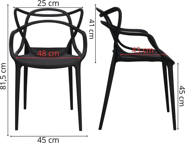 Krzesło do kuchni i salonu Springos Matrix DC0024 Czarne (5907719470061) - obraz 9