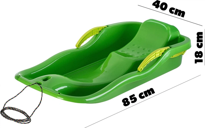 Sanki plastikowe Kadax z rączkami, hamulcem i linką Zielone K6410 (5903699455548) - obraz 6