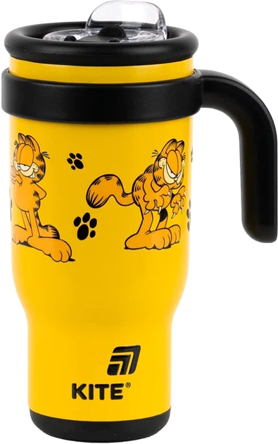 Термокружка с трубочкой Kite Garfield 530 мл Оранжевая (GF25-1266) - изображение 2
