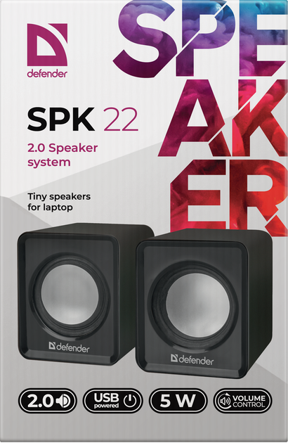 Акустика Defender #1 2.0 SPK 22 2х2,5W USB Black (65503) (6243402) - изображение 2