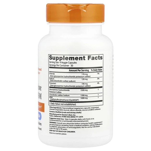 Глюкозамін хондроїтин з OptiMSM Doctor's Best (Glucosamine Chondroitin MSM) 120 капсул (DRB-00080) - зображення 2